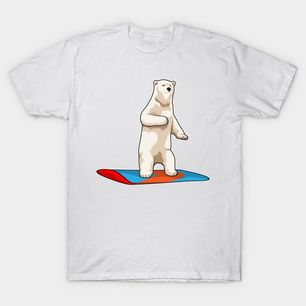 Polar bear as Snowboarder with Snowboard T-Shirt by Markus Schnabel